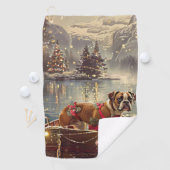 Boxer Kerst Feestelijke reis Golfhanddoek (Insitu)