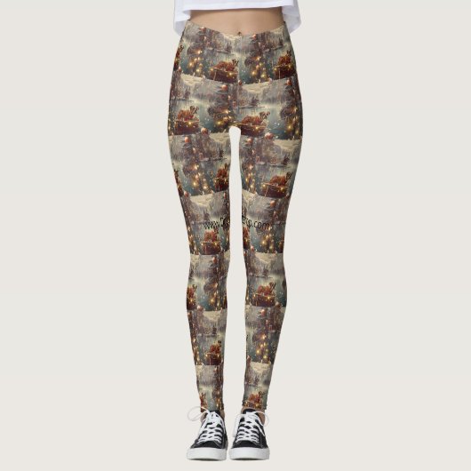 Boxer Kerst Feestelijke reis Leggings (Voorkant)