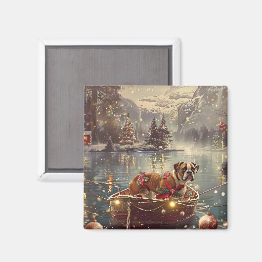 Boxer Kerst Feestelijke reis Magneet (Voorkant / Achterkant)