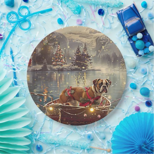 Boxer Kerst Feestelijke reis Papieren Bordje (Feest)