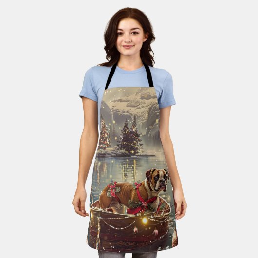 Boxer Kerst Feestelijke reis Schort (Gedragen)
