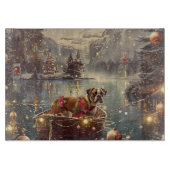 Boxer Kerst Feestelijke reis Snijplank (Voorkant)