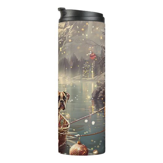 Boxer Kerst Feestelijke reis Thermosbeker (Geroteerd rechts)