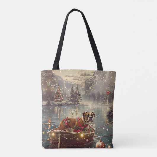 Boxer Kerst Feestelijke reis Tote Bag (Achterkant)
