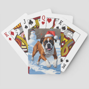 Boxer Kerst Festief Sneeuwlandschap Pokerkaarten