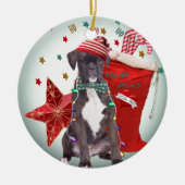 Boxer kerst "Ho Ho Ho" Ornament (Voorkant)