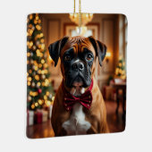 Boxer Kerst Kunst Keramisch Ornament (Rechts)