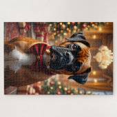Boxer Kerst Kunst Legpuzzel (Horizontaal)