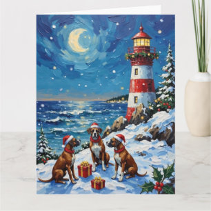 Boxer Kerst Lichtbaken Vakantie Kaart