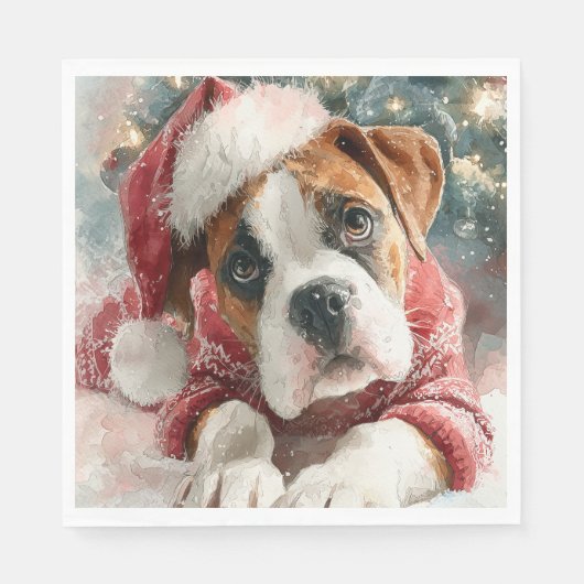 Boxer Kerst Papieren Servet (Voorkant)