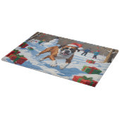 Boxer Kerst Sneeuwlandschap Snijplank (Hoek)