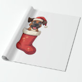 Boxer Kerst Sock Cadeaupapier (Uitgerold)