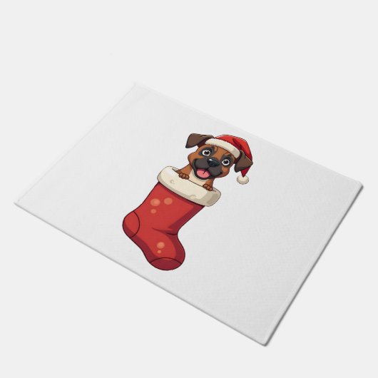 Boxer Kerst Sock Deurmat (Schuin)