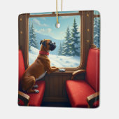 Boxer Kerstavond Treinrit Schilderij Keramisch Ornament (Links)