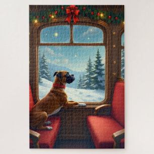 Boxer Kerstavond Treinrit Schilderij Legpuzzel