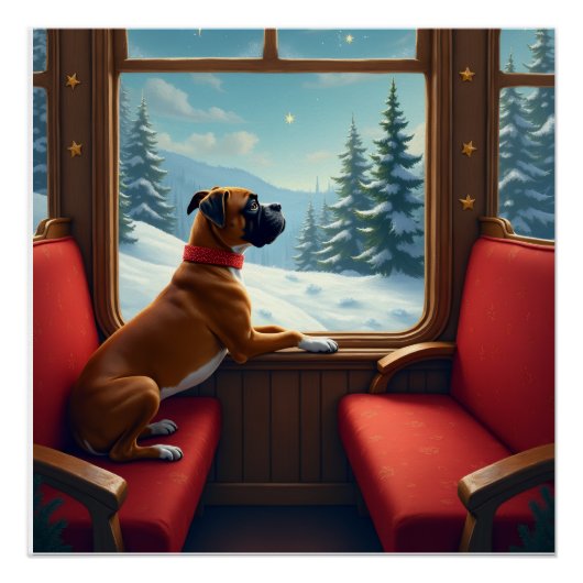 Boxer Kerstavond Treinrit Schilderij Perfect Poster (Voorkant)