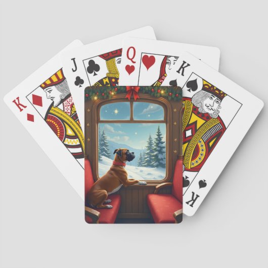 Boxer Kerstavond Treinrit Schilderij Pokerkaarten (Achterkant)