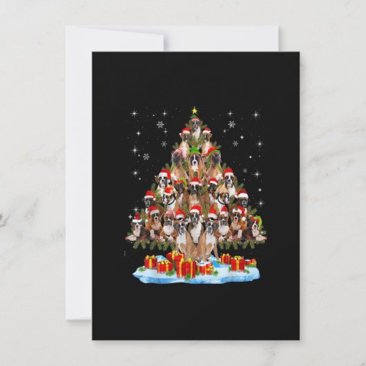 Boxer-kerstboom met kerstboom, decor-kerstboom kaart (Voorkant)