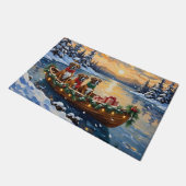 Boxer Kerstboot Vakantie Deurmat (Schuin)