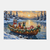 Boxer Kerstboot Vakantie Deurmat (Voorkant)