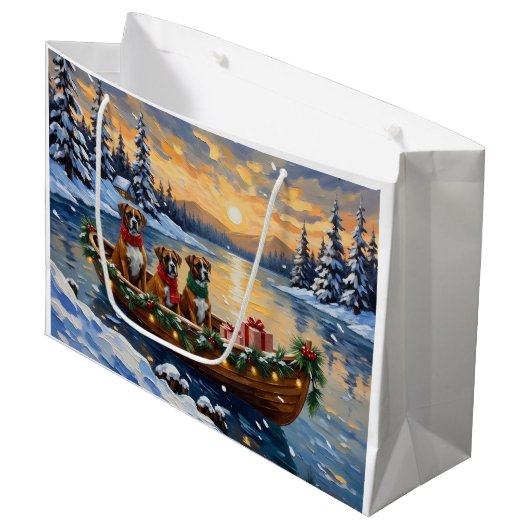 Boxer Kerstboot Vakantie Groot Cadeauzakje (Voorkant Gekanteld)