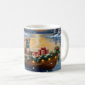 Boxer Kerstboot Vakantie Koffiemok (Voorkant rechts)