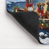 Boxer Kerstboot Vakantie Muismat (Hoek)