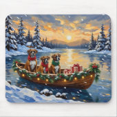 Boxer Kerstboot Vakantie Muismat (Voorkant)