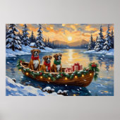 Boxer Kerstboot Vakantie Poster (Voorkant)