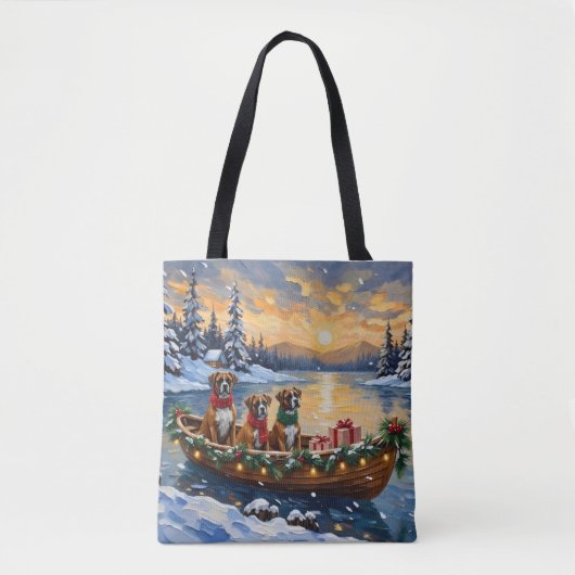 Boxer Kerstboot Vakantie Tote Bag (Voorkant)
