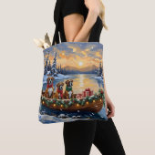 Boxer Kerstboot Vakantie Tote Bag (Dichtbij)