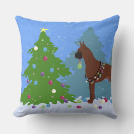 Boxer-kerstbos Kussen