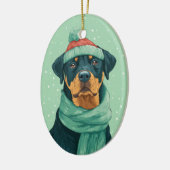 Boxer Kerstcadeau Keramisch Ornament (Links)