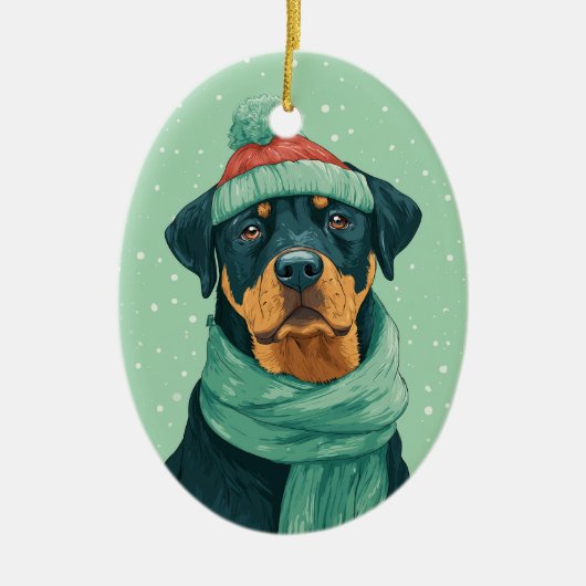 Boxer Kerstcadeau Keramisch Ornament (Voorkant)
