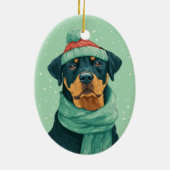 Boxer Kerstcadeau Keramisch Ornament (Achterkant)