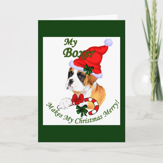 Boxer-kerstcadeaus Feestdagen Kaart (Voorkant)