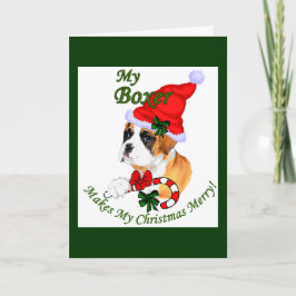 Boxer-kerstcadeaus Feestdagen Kaart