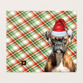 Boxer-kersthond met vakantiehuisje kaart (Buitenkant ongevouwen)