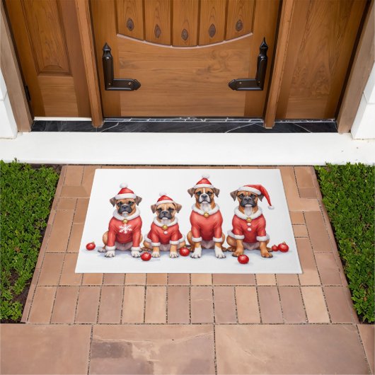 Boxer Kerstjurk Kerstman Hoed Deurmat (Buiten)