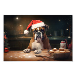 Boxer Kerstkoekjes Feestelijke vakantie Foto Afdruk