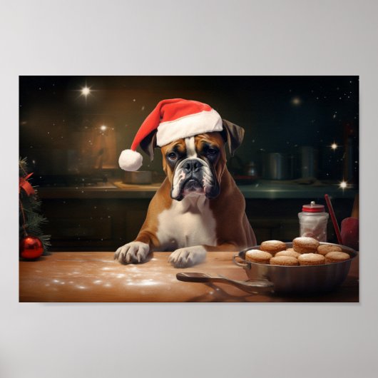 Boxer Kerstkoekjes Feestelijke vakantie Poster (Voorkant)