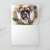Boxer Kerstkrans Feestelijke Pup Kaart (Binnen)