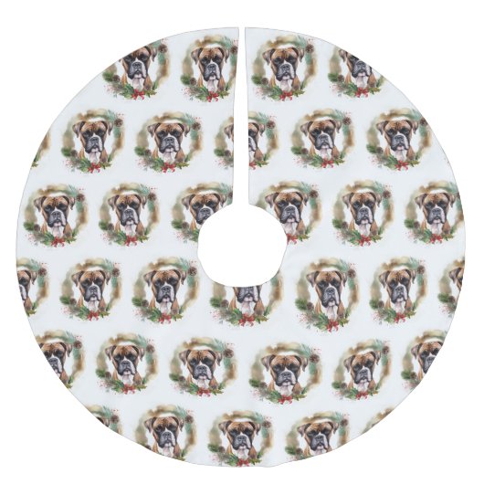 Boxer Kerstkrans Feestelijke Pup Kerstboom Rok (Voorkant)