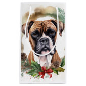 Boxer Kerstkrans Feestelijke Pup Klein Cadeauzakje (Voorkant)