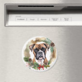 Boxer Kerstkrans Feestelijke Pup Magneet (Insitu (Vaatwasser))