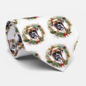 Boxer Kerstkrans Feestelijke Pup Stropdas (Opgerold)