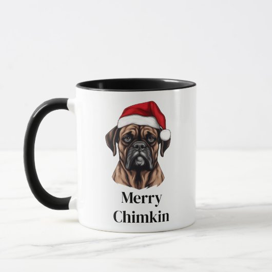 Boxer Kerstman Hoed Kersthond Mok (Links)