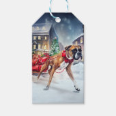 Boxer Kerstmis Feestelijk Seizoen Cadeaulabel (Voorkant)