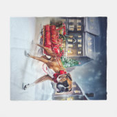 Boxer Kerstmis Feestelijk Seizoen Fleece Deken (Voorkant (Horizontaal))
