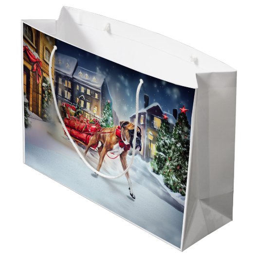Boxer Kerstmis Feestelijk Seizoen Groot Cadeauzakje (Achterkant Gekanteld)